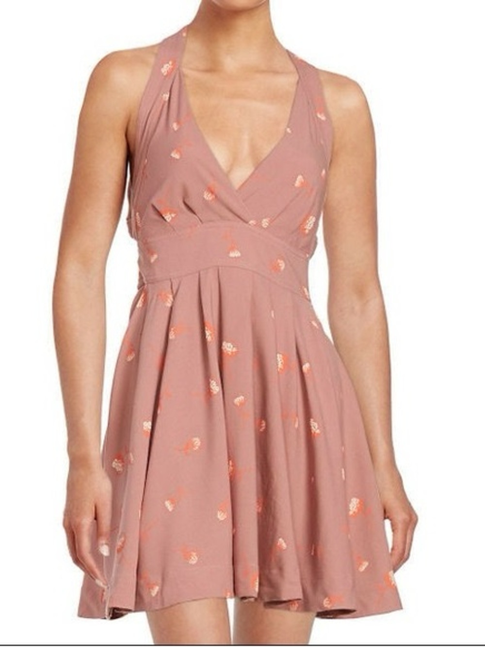 Free People "Mini's For You" Halter Dress Mauve Pink Dandelion Size 10